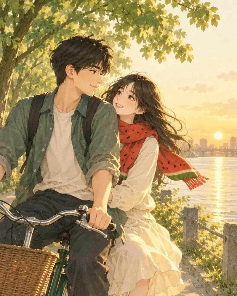 《脖子上的夏天》封面图,恋爱、青春题材,作者柏油路