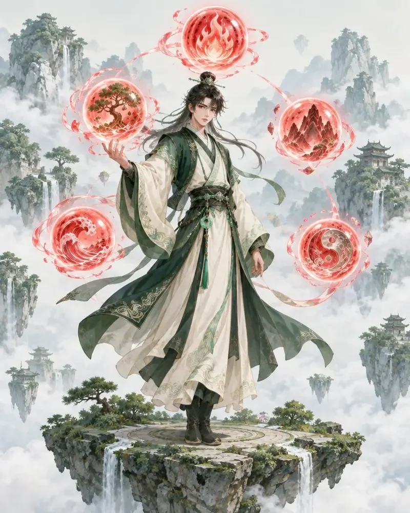 《五行征途》封面图,热血、古风、奇幻题材,作者青石阶